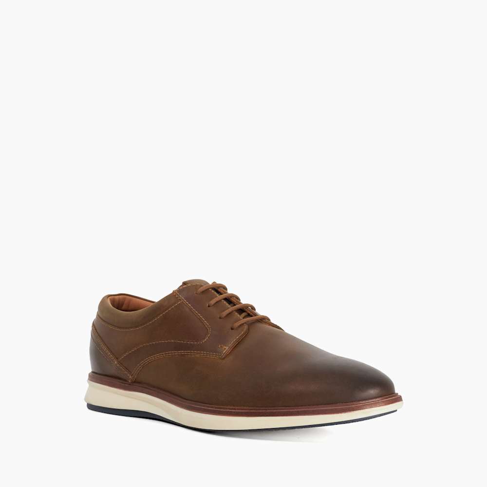 Brown Next Wide Fit Shoes Mens Brydon Brown, Leather Wide Fit Lace-Up  Trainers Dune London