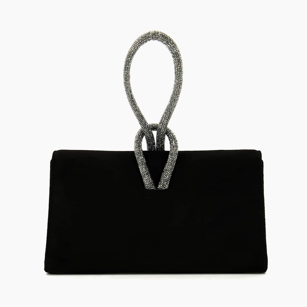 Brynie Black Diamante Loop Grab Bag Dune London