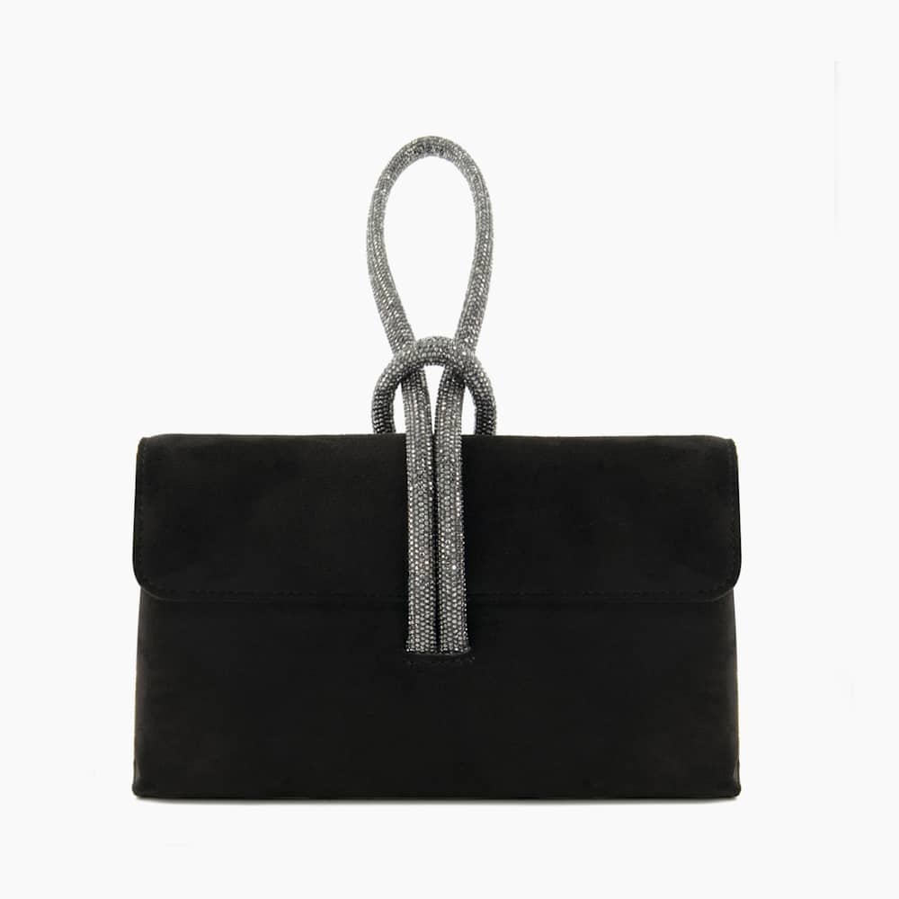 Brynie Black Diamante Loop Grab Bag Dune London