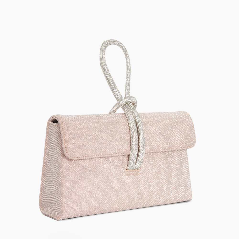 Brynie Rose Gold, Diamante-Loop-Handle Grab Bag | Dune London