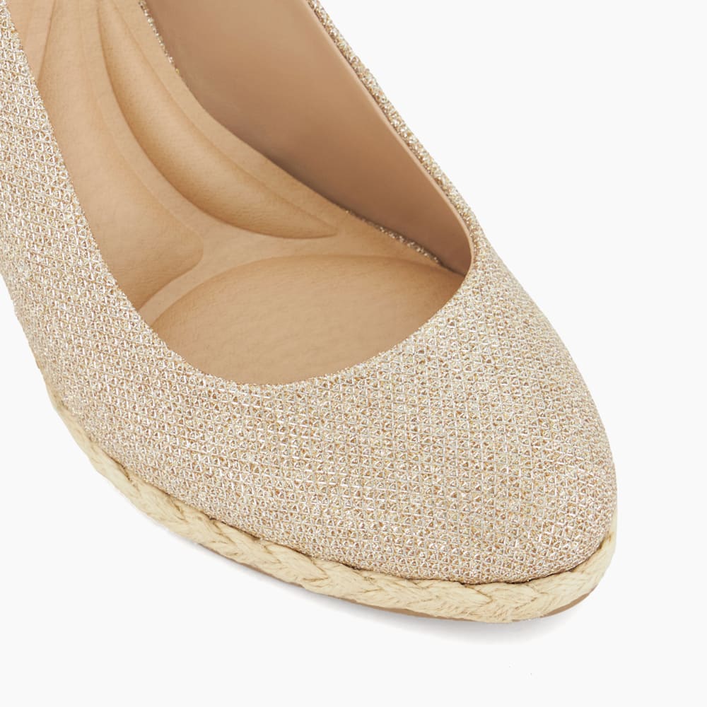 Rose gold espadrille wedges discount