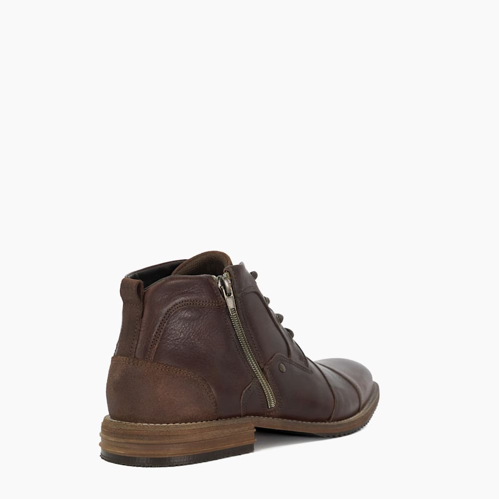 Captains Brown Double Toe Cap Detail Leather Boots Dune London