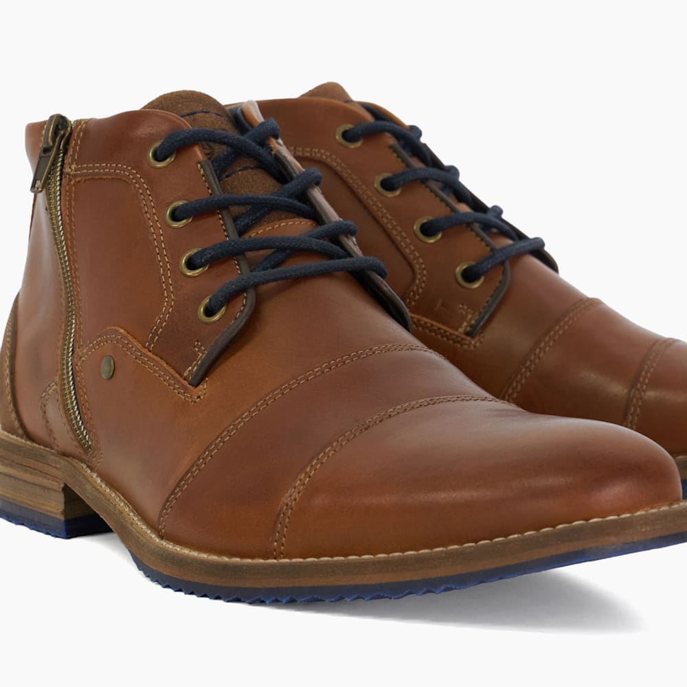 Dune captain toecap boots tan deals