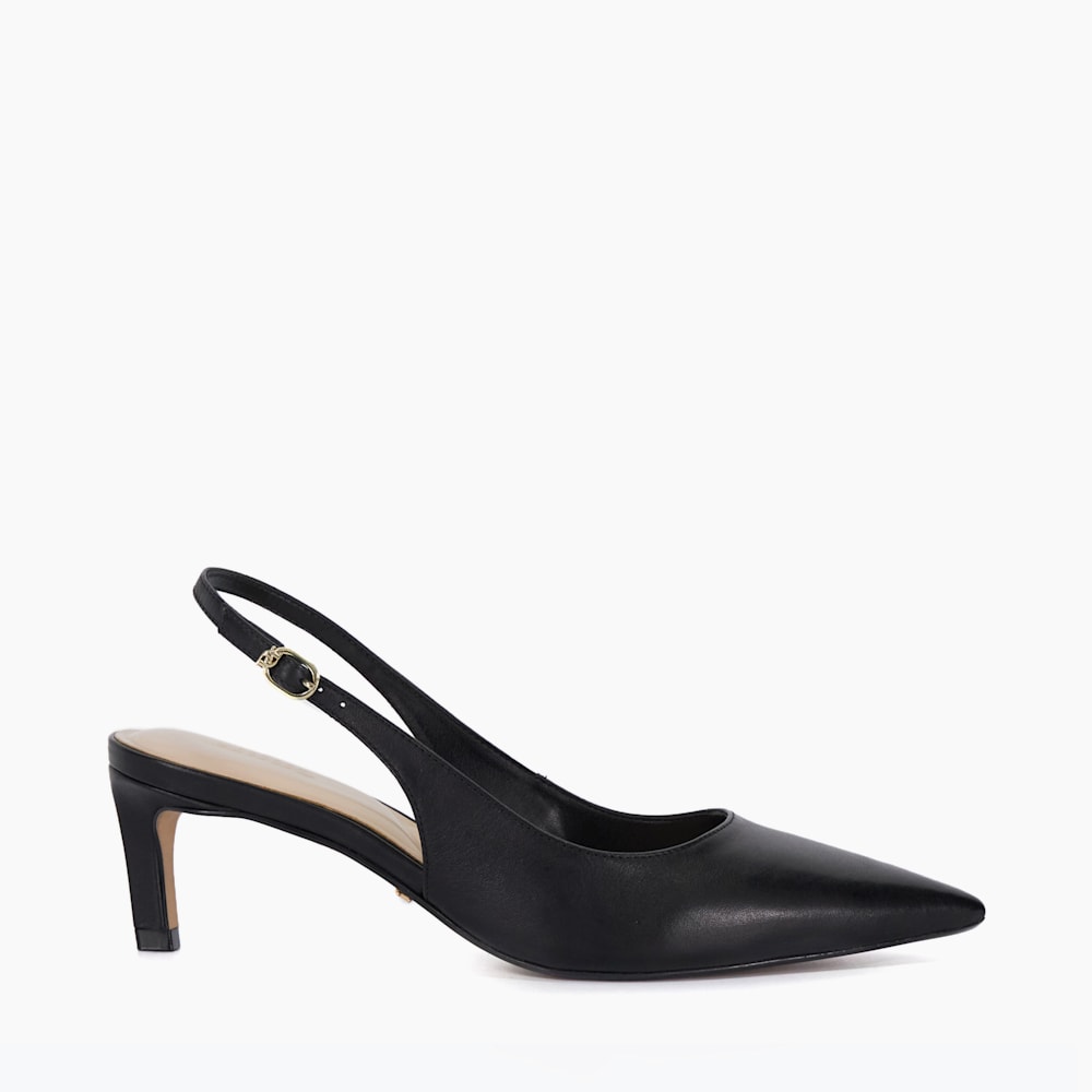 Celinna Black Pointed Toe Sling Back Heels Dune London