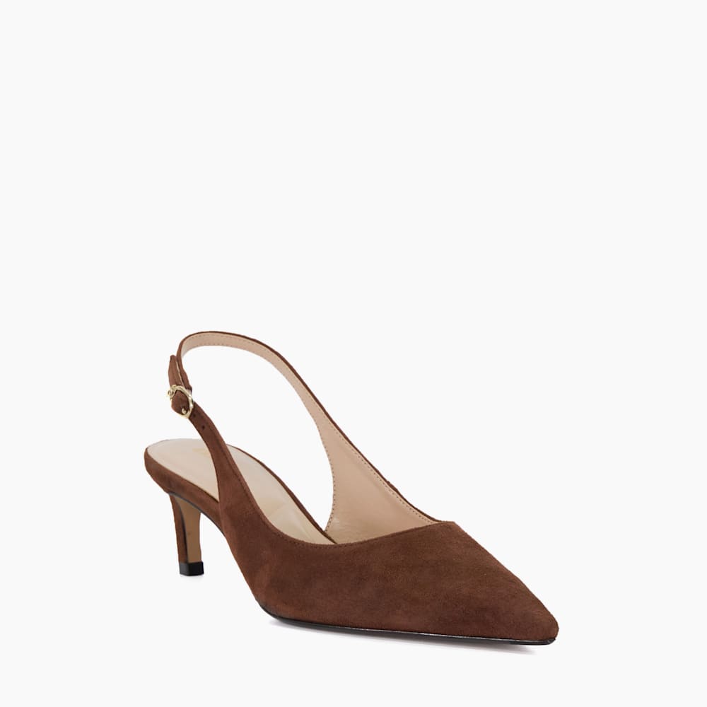 Celinna Chestnut Pointed Toe Sling Back Heels Dune London