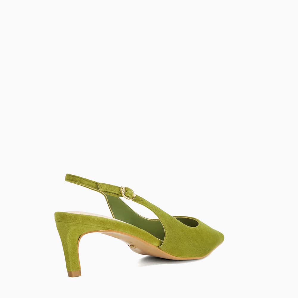 Kitten Heel Schuhe Absatz Cm Celinna Grün, Spitze Pumps Mit Kitten - Main Image