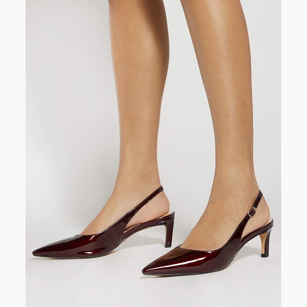 Heels Kitten Absatz Celinna Rot, Spitze Pumps Mit Kitten-Heel