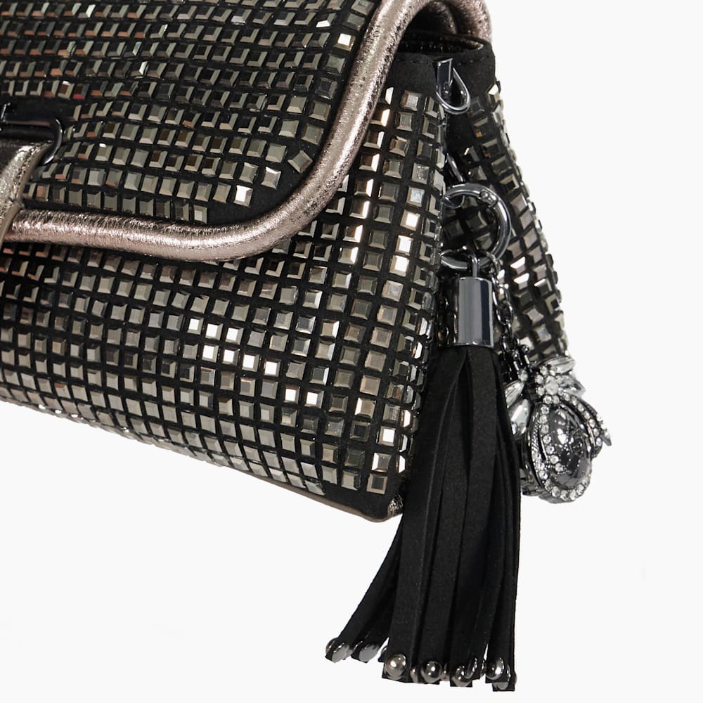 Pewter leather handbag discount