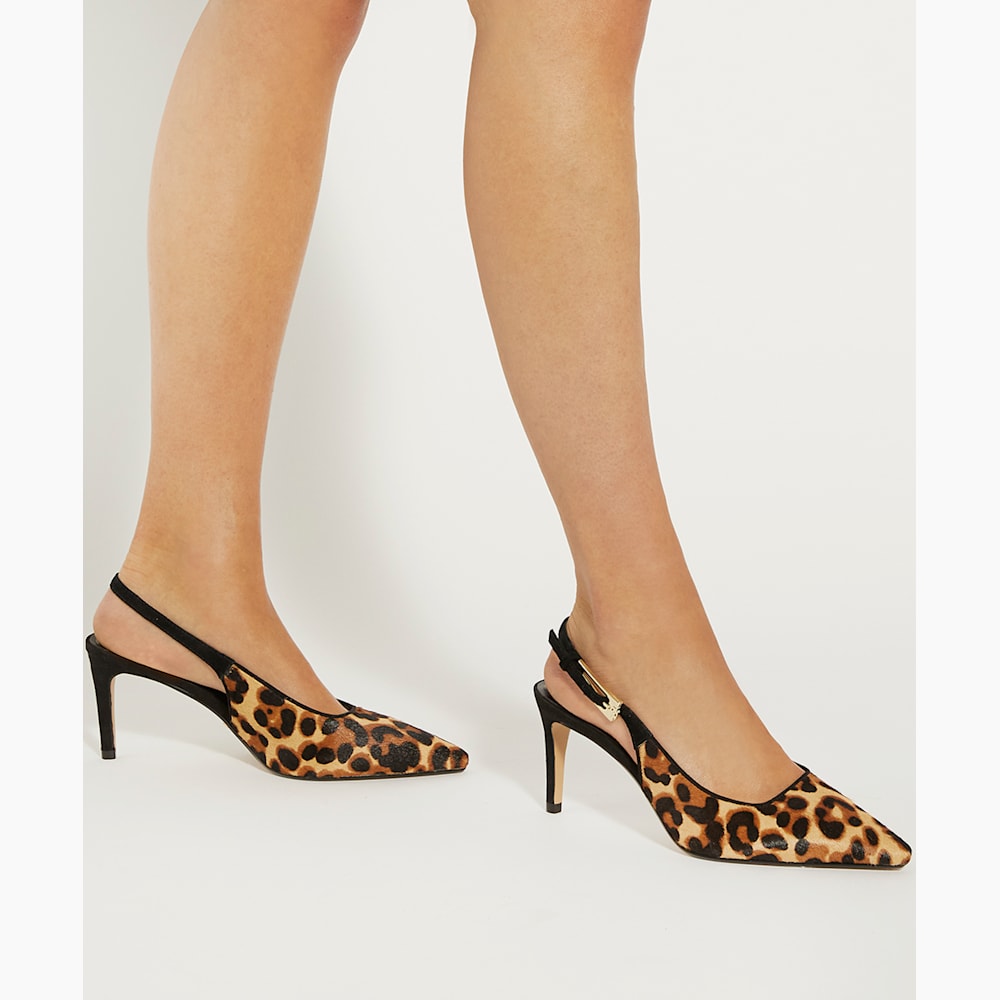 Leopard print slingback shoes on sale