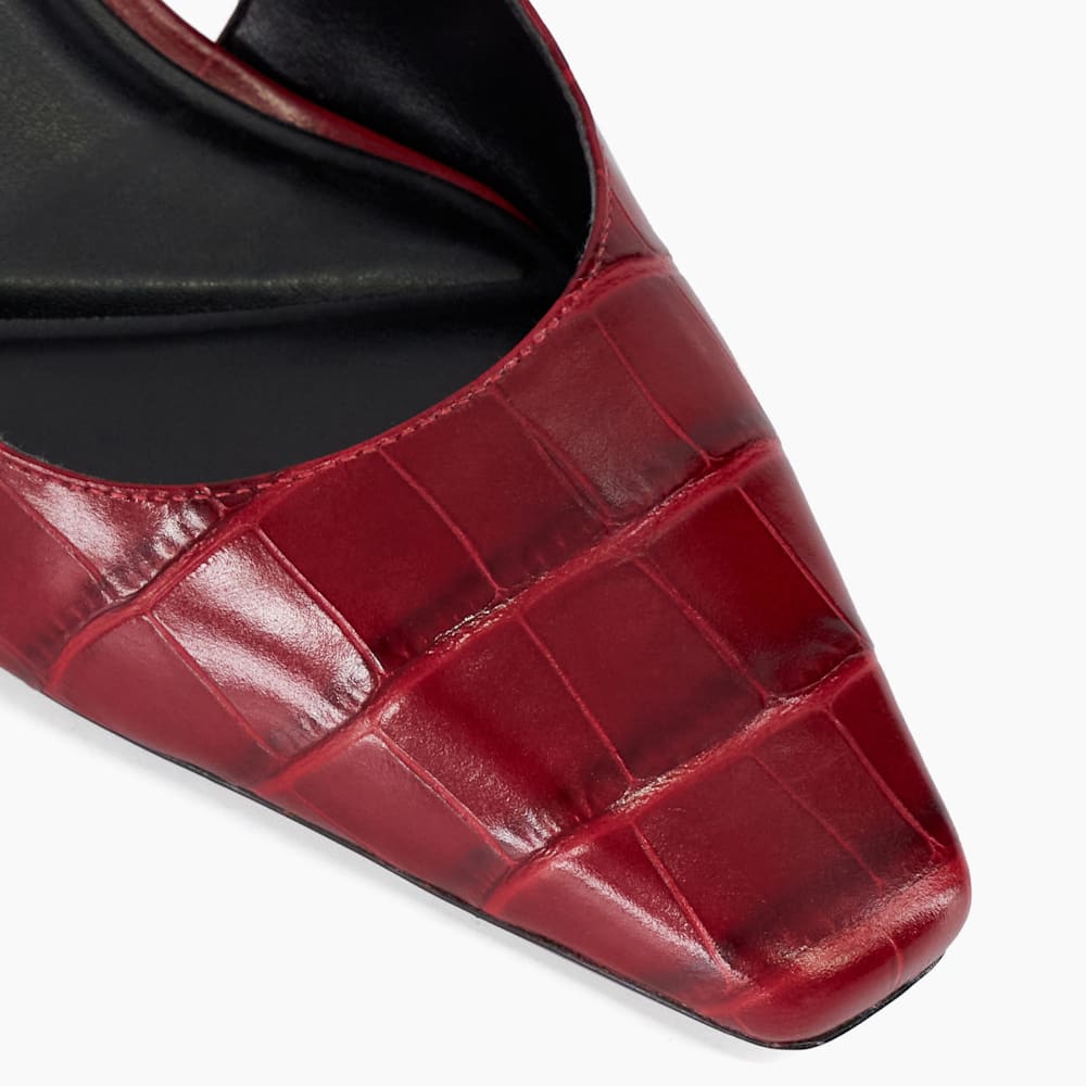 Patent Leather Pumps Blockabsatz Rot Ital-Design Damen