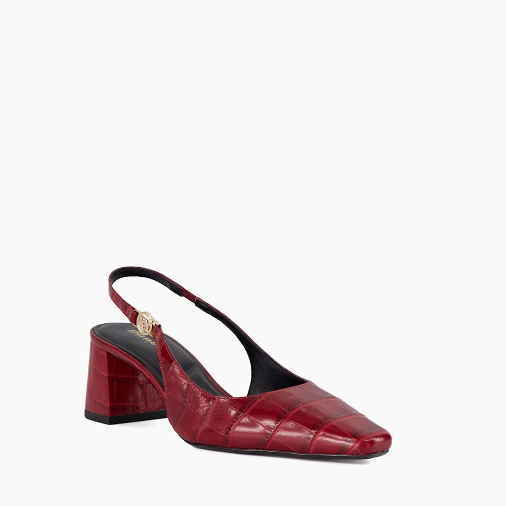 Contact Red, Chisel Toe Block Heel Slingback Court Shoes Dune London - Main Image