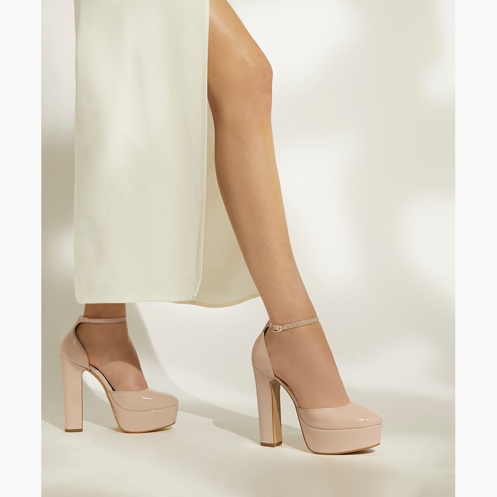 Contest Nude Patent Leather Platform Mary Jane Shoes Dune London