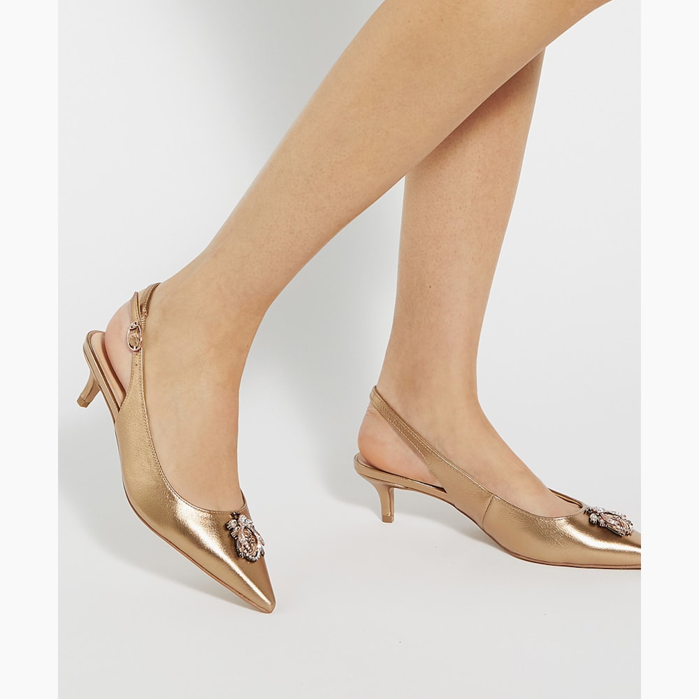 Bronze kitten heel shoes store