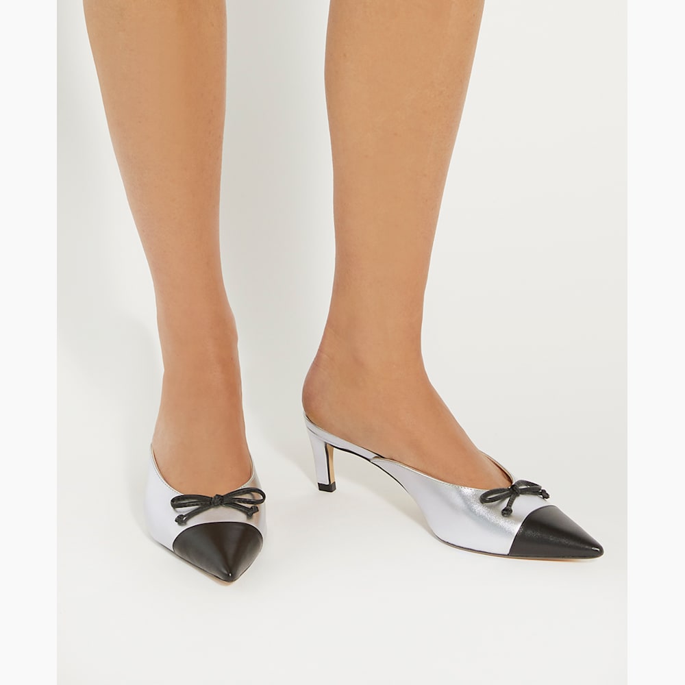 Silver slip on heels clearance