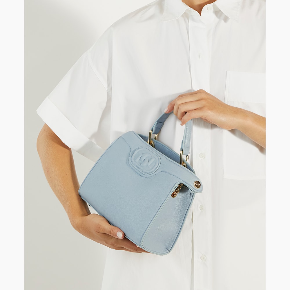 Daily Light Blue Embossed Logo Tote Bag Dune London