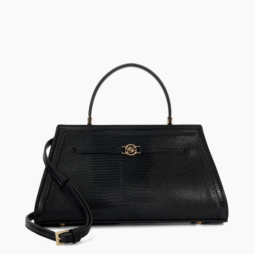 Dante M Black Croc Effect Metal Trim Grab Bag Dune London