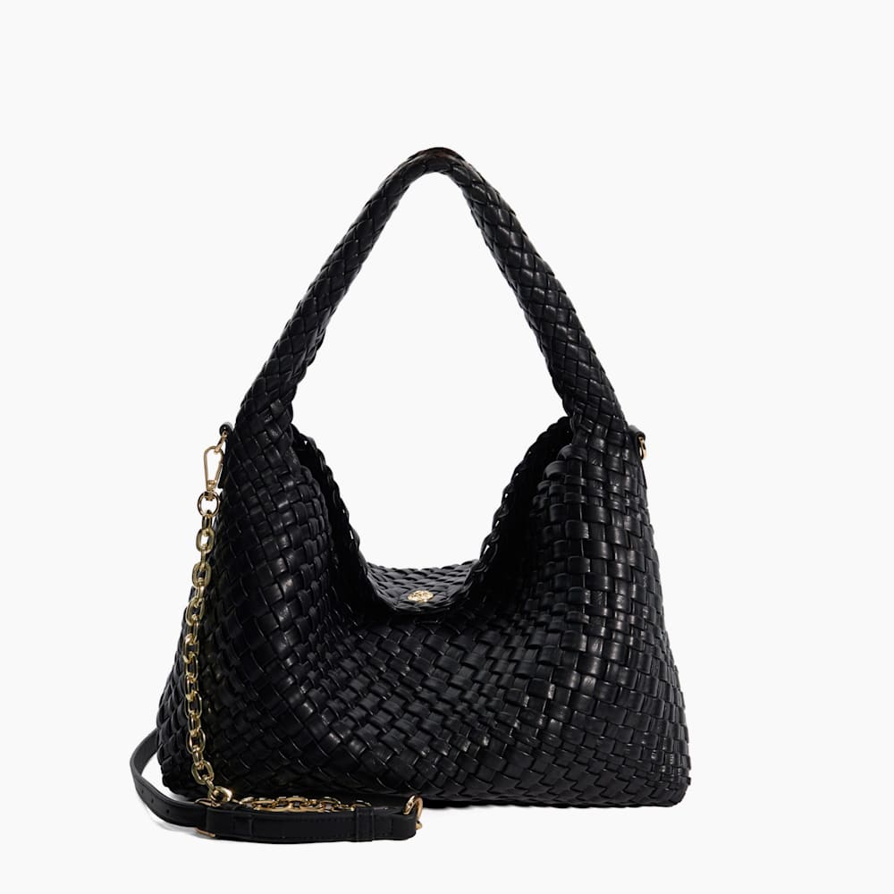 Deliberate Black Woven Shoulder Bag Dune London