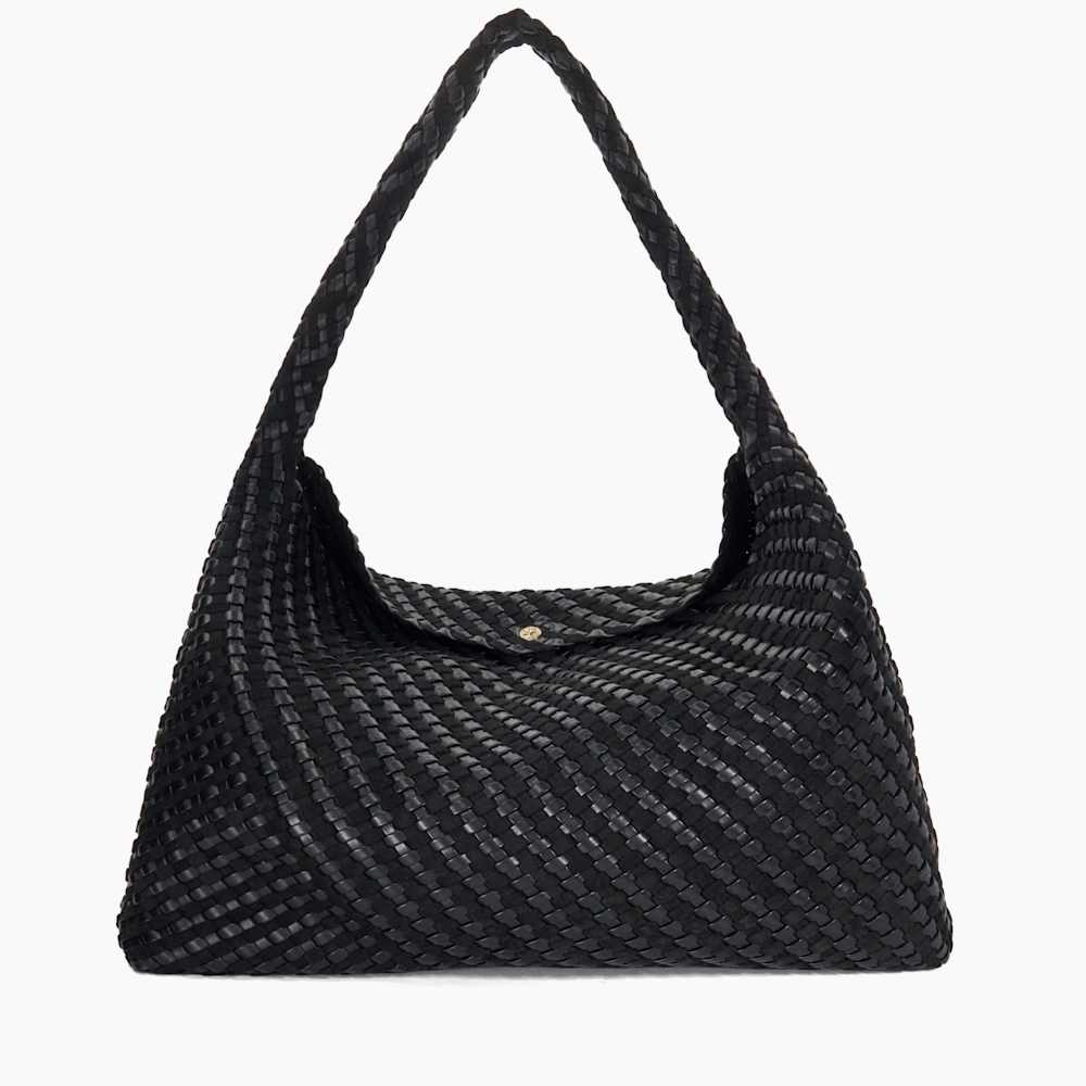 Deliberate XL Black Extra Large Woven Shoulder Bag Dune London