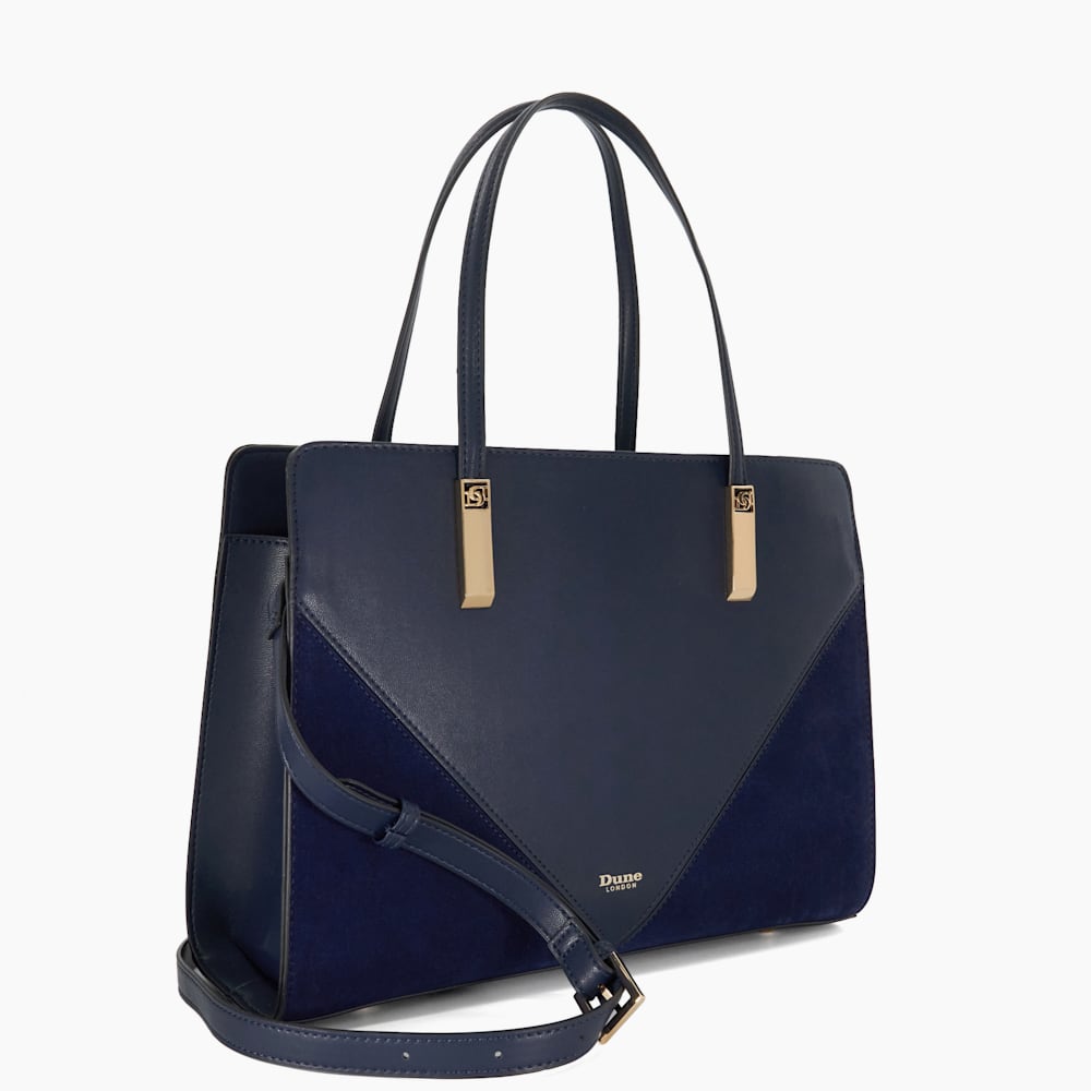 Denbeigh Navy Medium Tote Bag Dune London