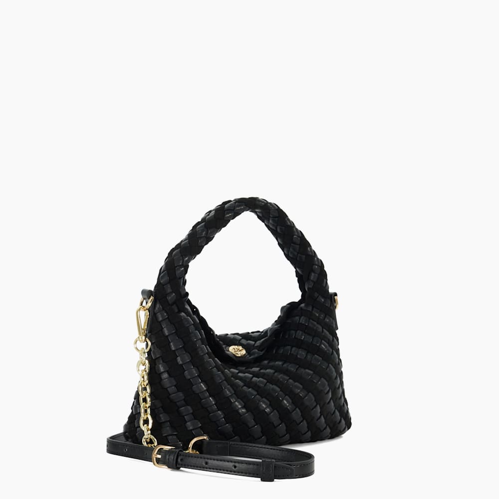 Dinkydeliberate Black Mini Woven Shoulder Bag Dune London