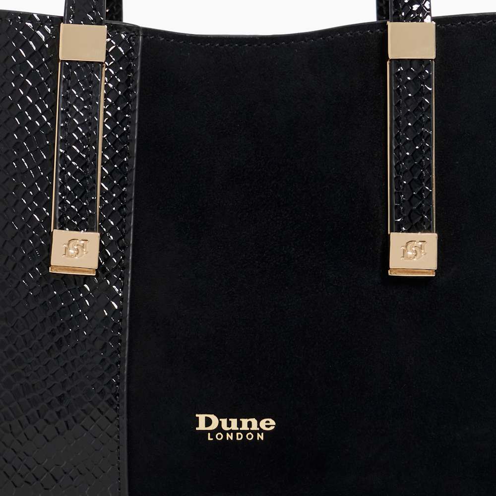 Dinkydorry Black, Textured Tote Bag | Dune London