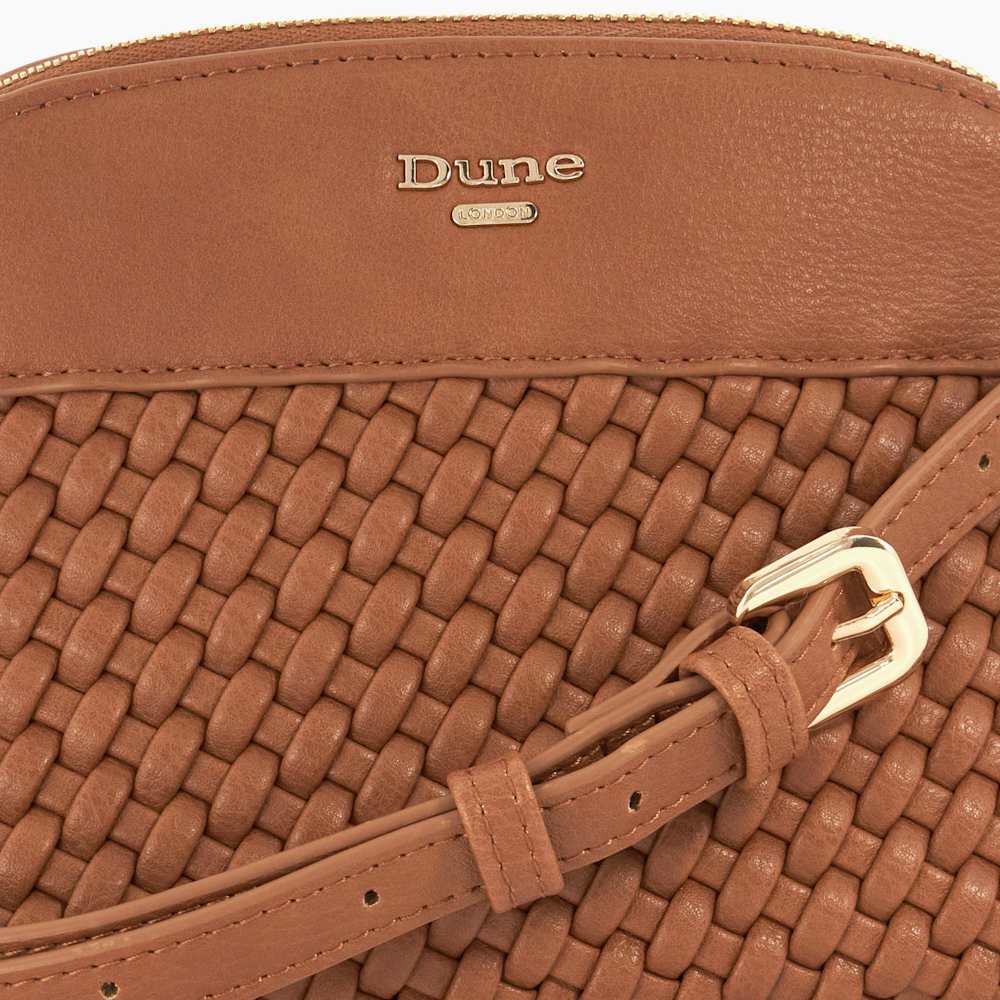 Distinct Tan, Woven Crossbody Bag | Dune London