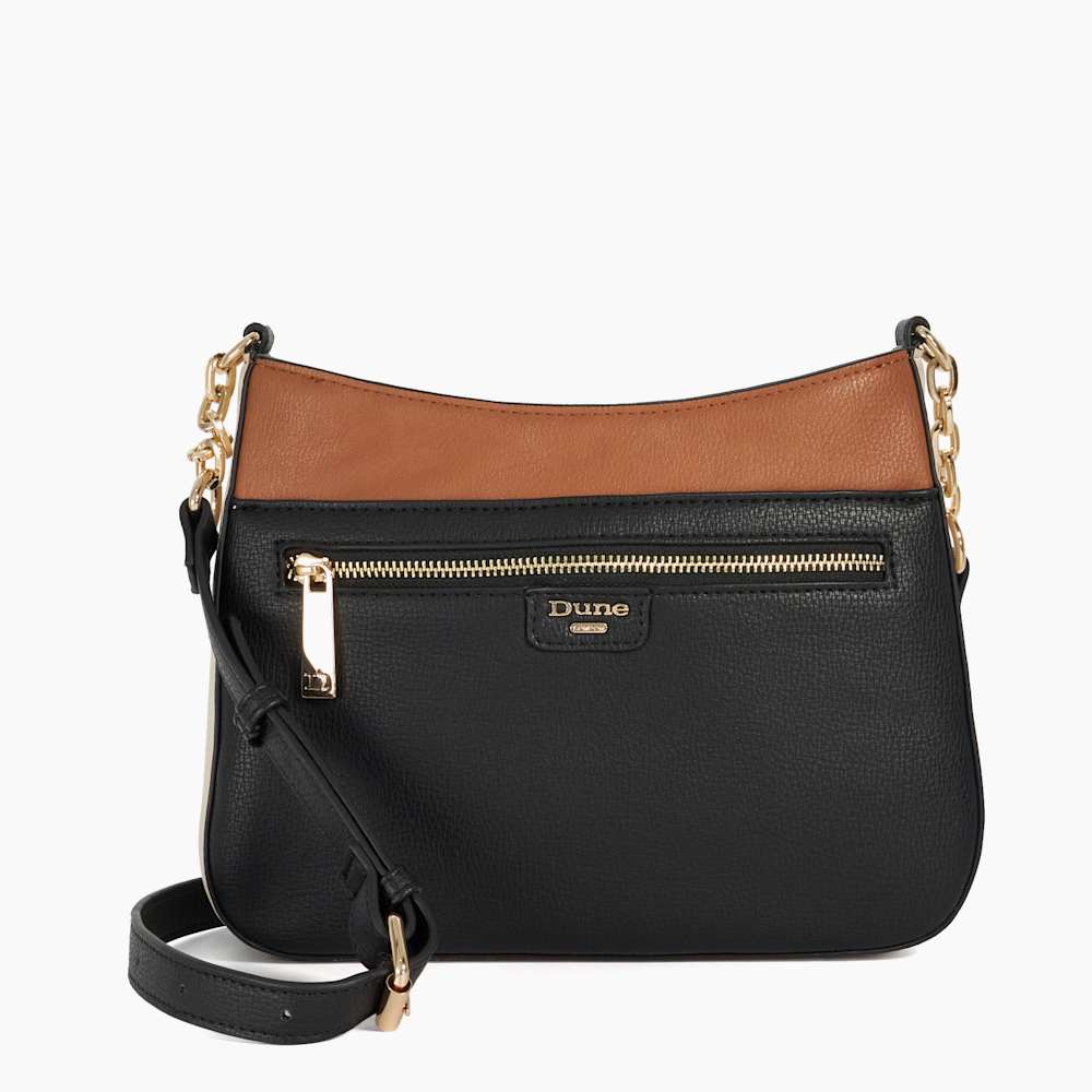 Dune London Dovie クロスボディバッグ Dovie Black, Long Handle Tri-Colour Cross Body Bag | Dune London