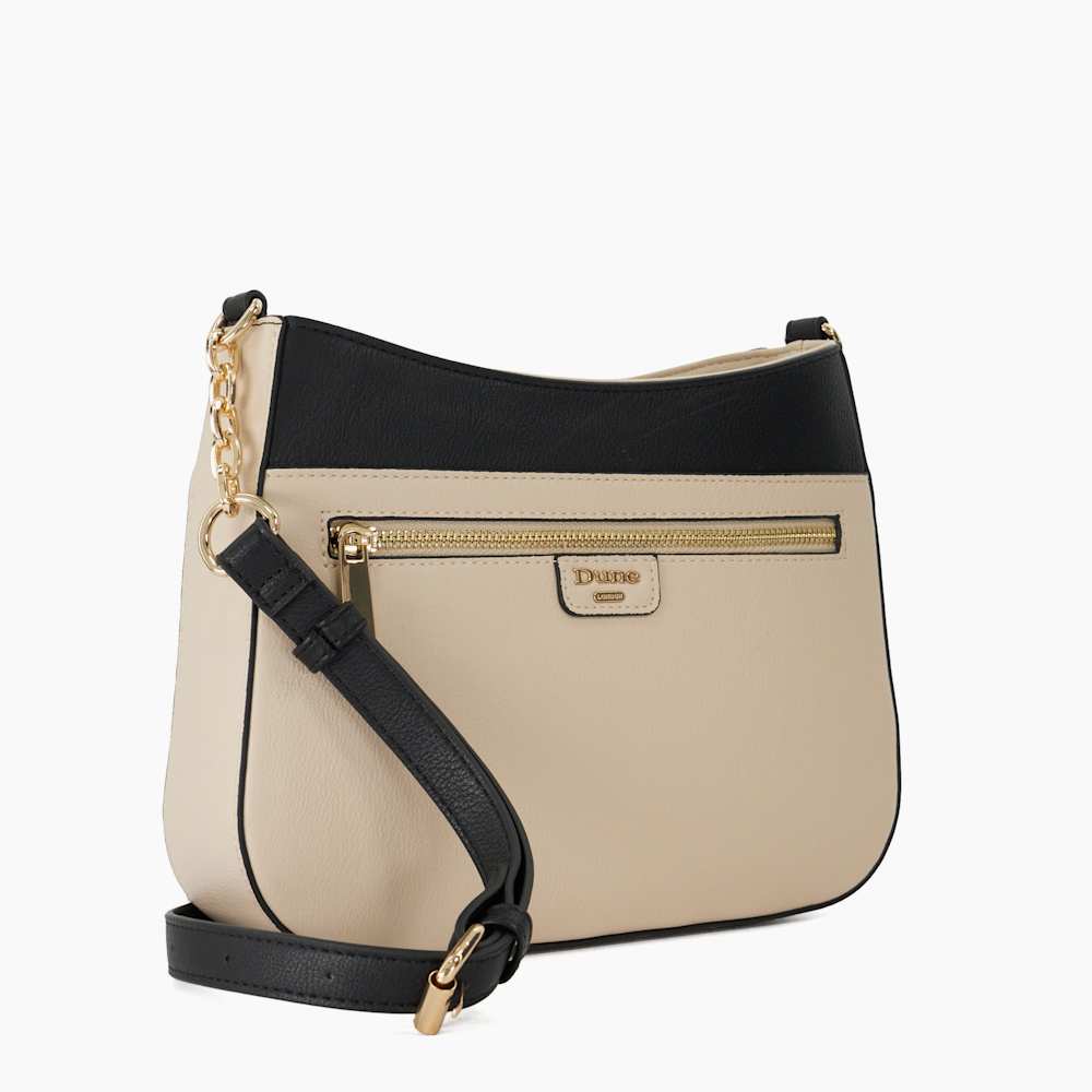 Dune London Dovie クロスボディバッグ Dovie Black White, Long Handle Tri-Colour Cross Body Bag