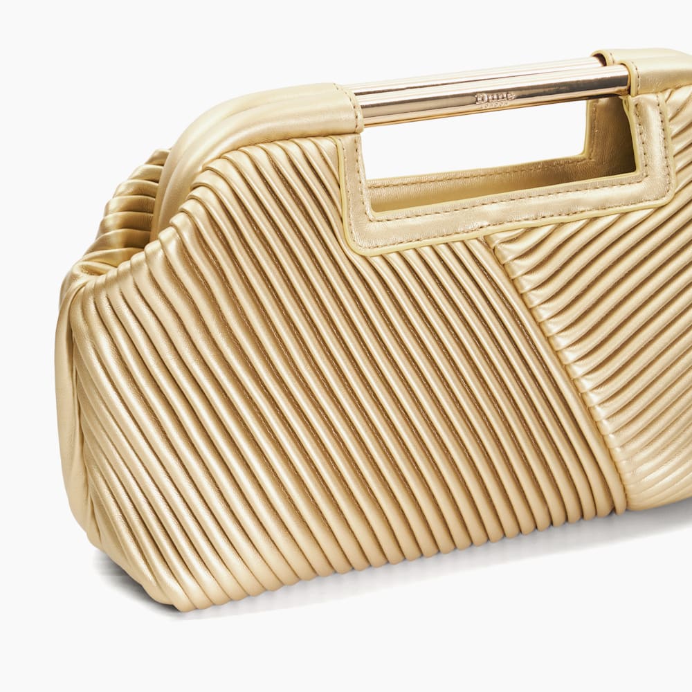 Gold clutch bag dune sales