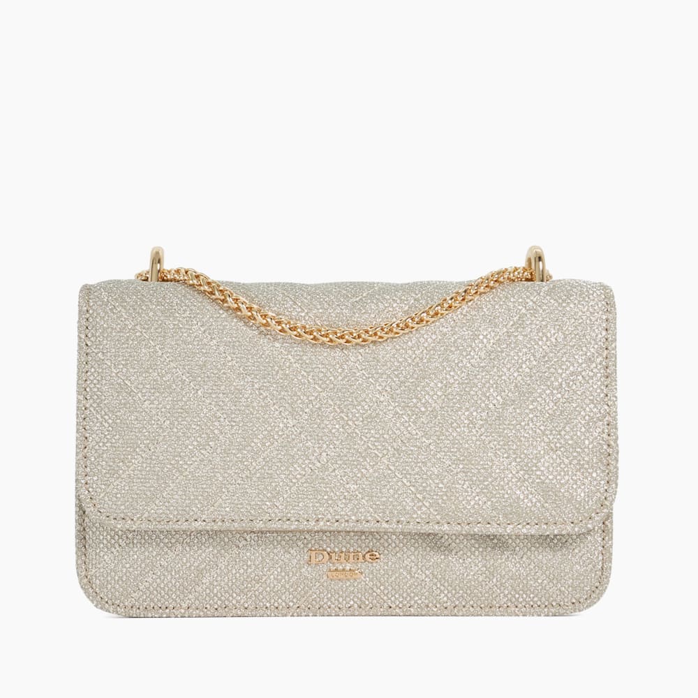 Edorchie Gold Quilted Chain Handle Shoulder Bag Dune London