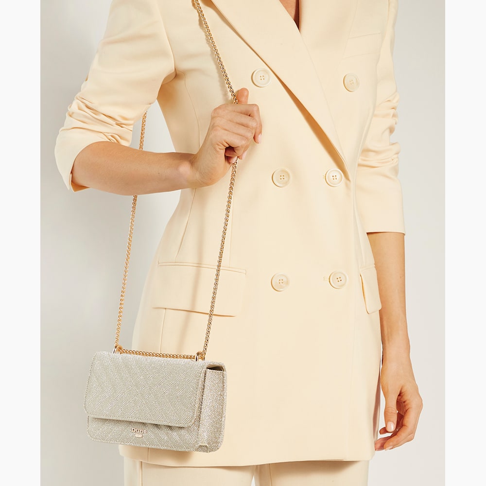 Edorchie Gold Quilted Chain Handle Shoulder Bag Dune London
