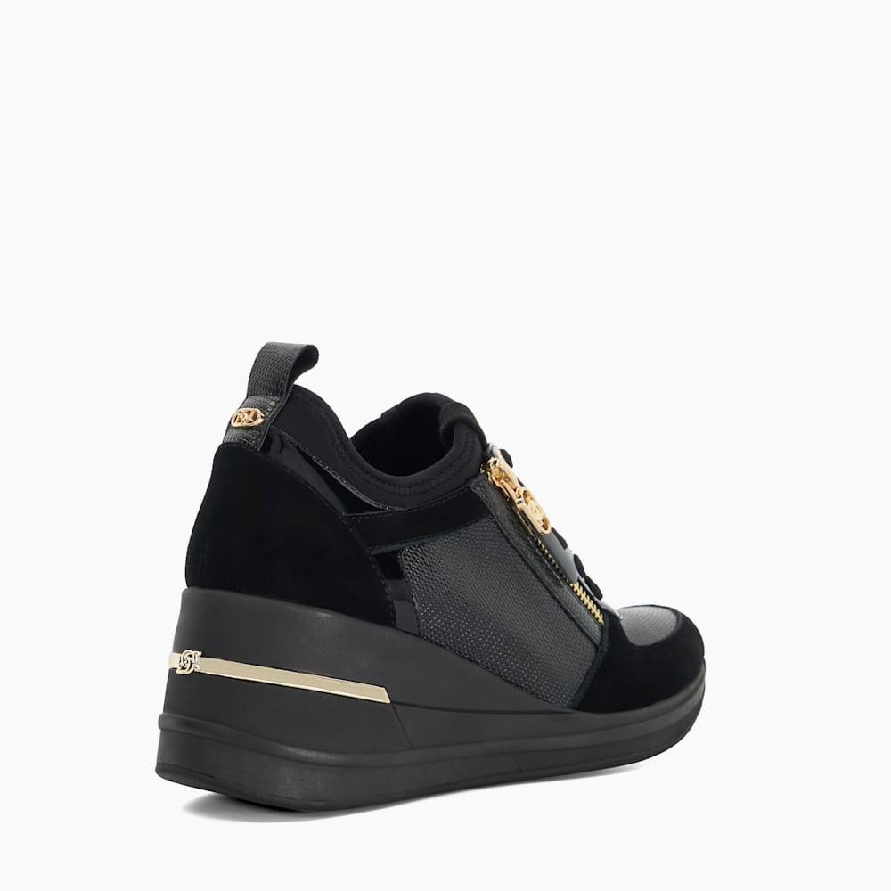 Nike black wedge trainers cheap