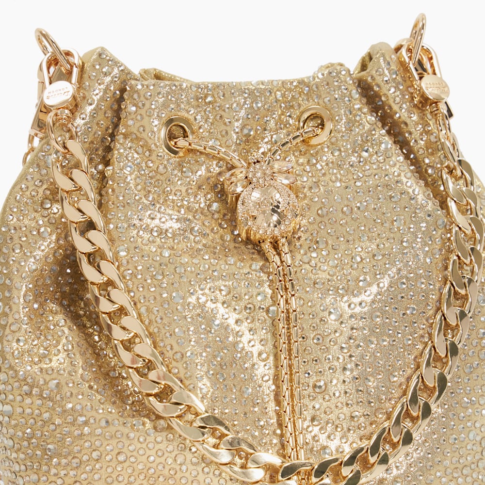 Electrical Gold Dune Bug Embellished Bucket Bag Dune London