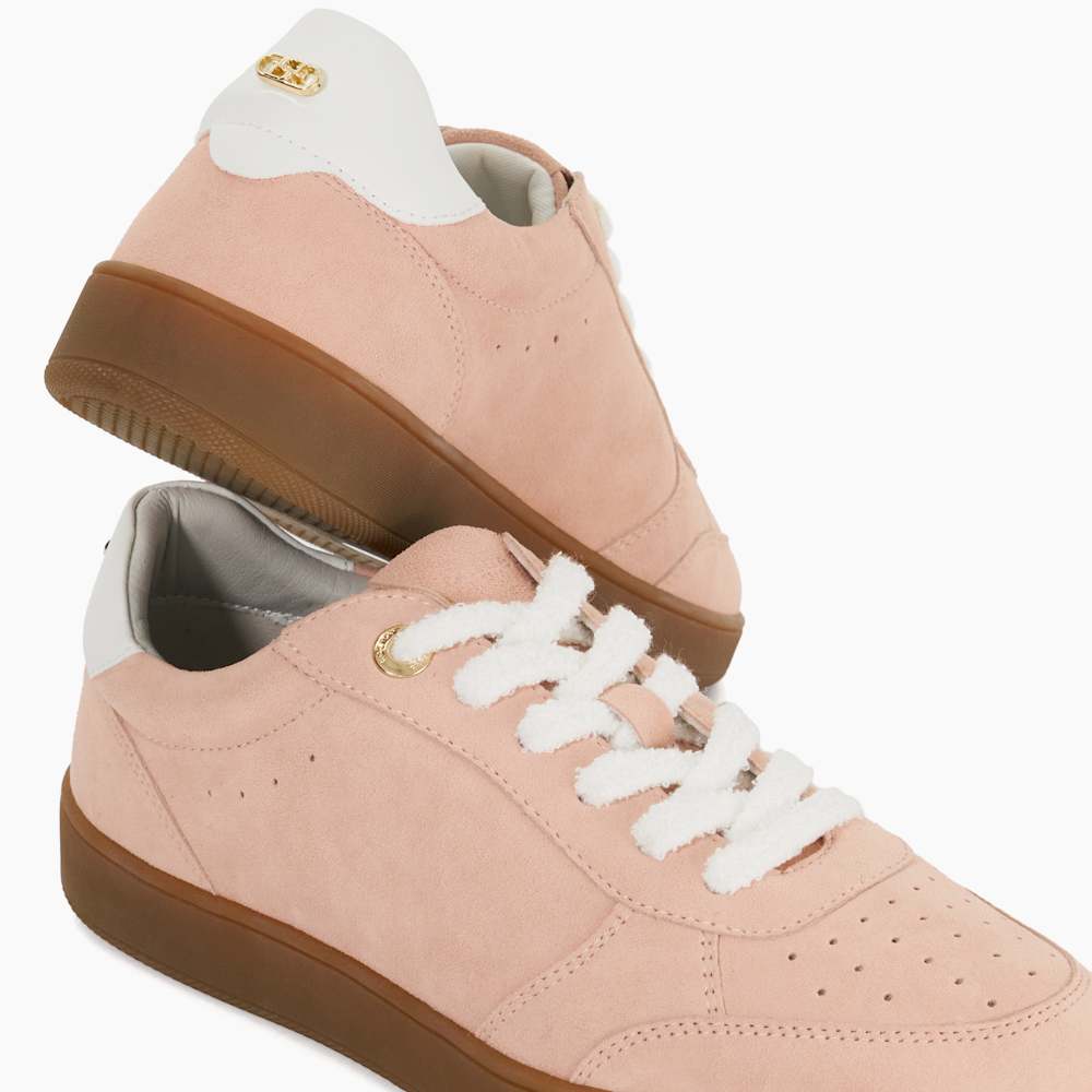 Electrolite Coral, Suede Lace-Up Trainers Dune London