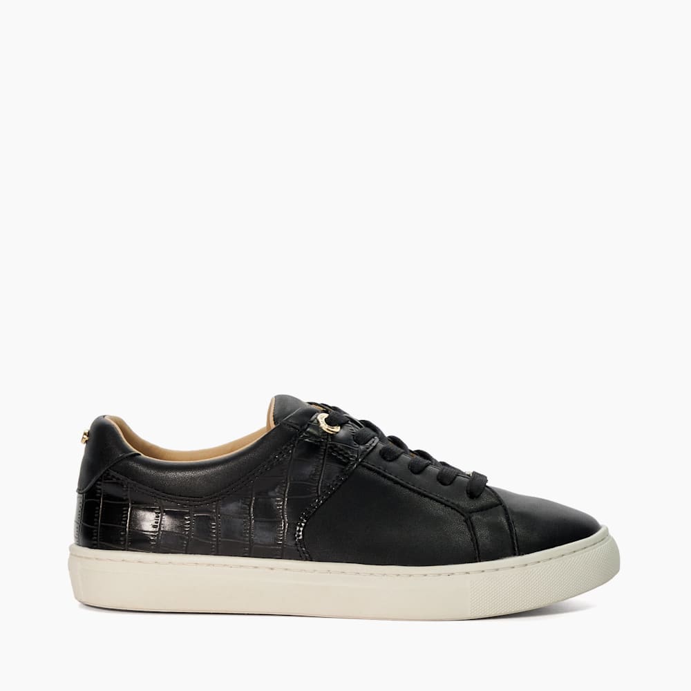 Elodic Black Branded Lace Up Trainers Dune London