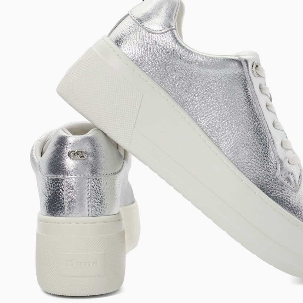 Silver flatform trainers clearance
