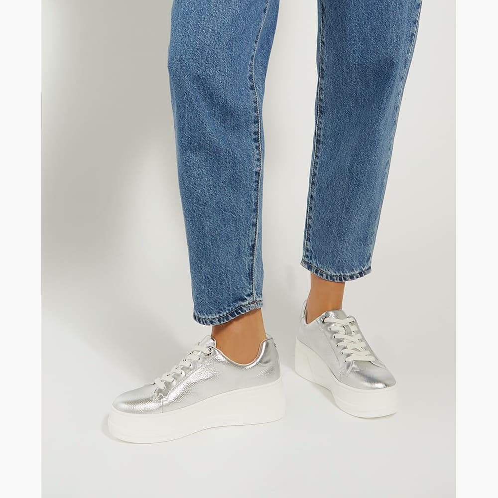 Silver platform trainers uk outlet