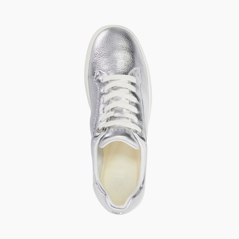 Episode Silver Metallic Flatform Trainers Dune London