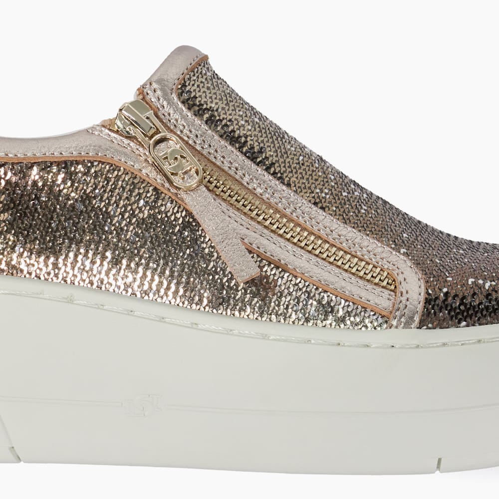 Gold Dune Slip On Trainers DUNE Totals Perforated Slip On Trainers