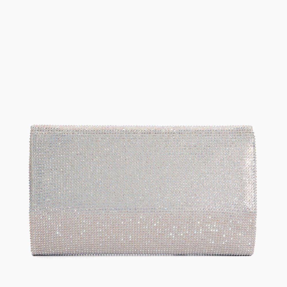 Quiz silver diamante clutch bag on sale