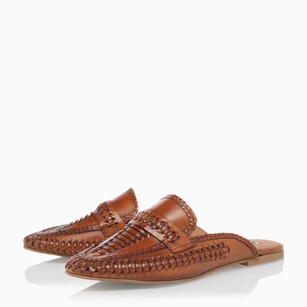 Tan backless loafers clearance