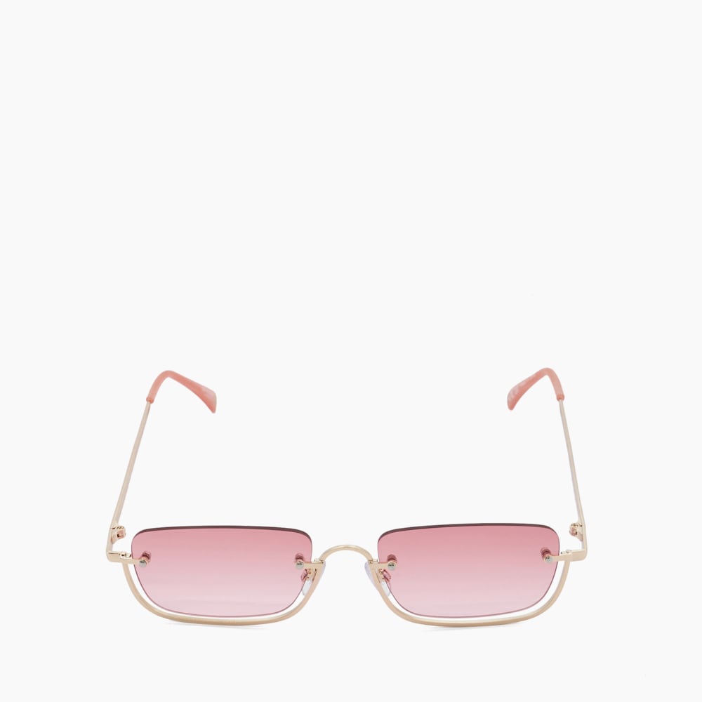 Square sunglasses with gold frame clearance