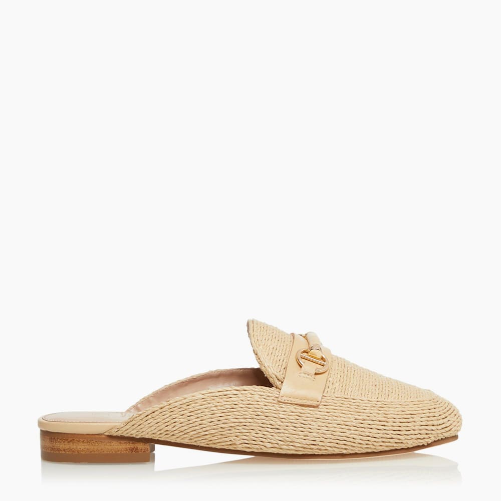 Glowin Natural Snaffle Trim Backless Loafers Dune London