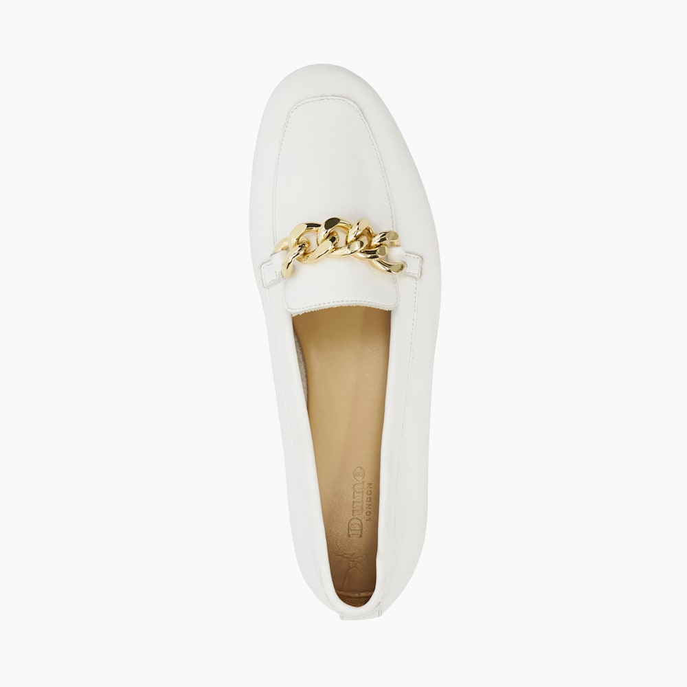 White and gold loafers on sale