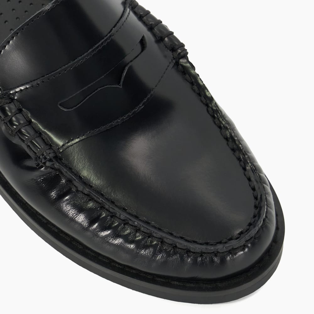 Goya Black Snaffle Trim Backless Loafers Dune London