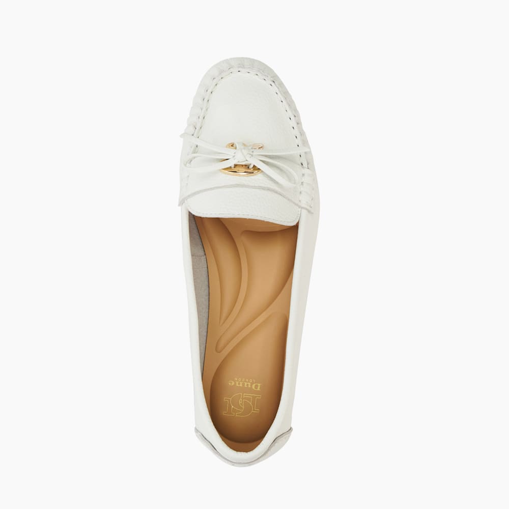 White leather moccasins hotsell