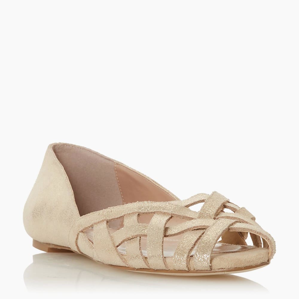 Peep toe flat shoes best sale