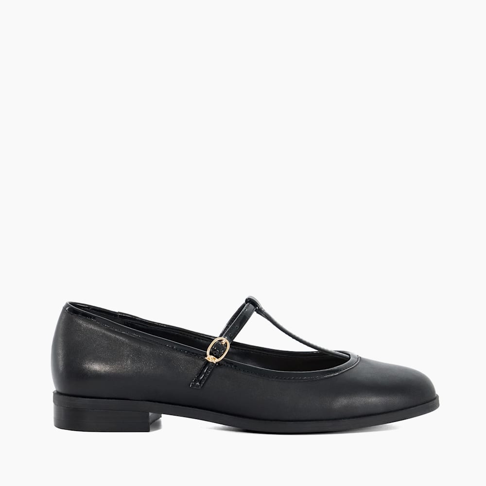 Haye Black, Casual T-Bar Ballet Flats Dune London