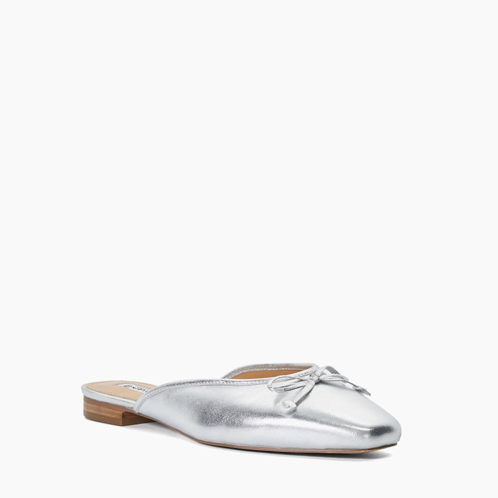 Silver mules flat clearance