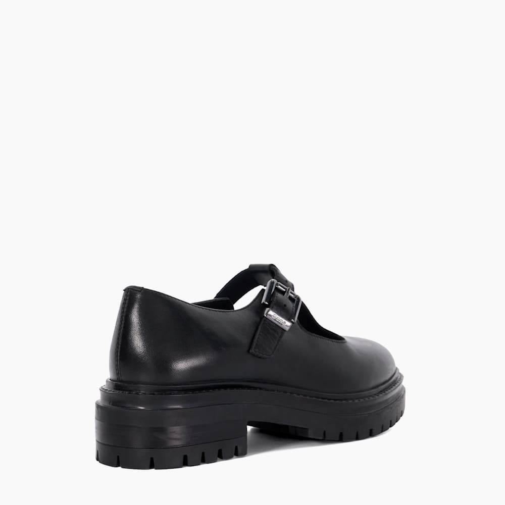 Henni Black, Chunky Cleated Sole Mary Jane Shoes Dune London